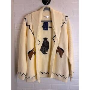 NEW MOON RYDER women's horse cardigan in beige
